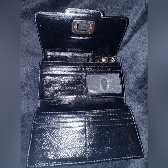 Elliott Lucca Black Cow Leather Clutch with Sliver Detail - Picture 10 of 12